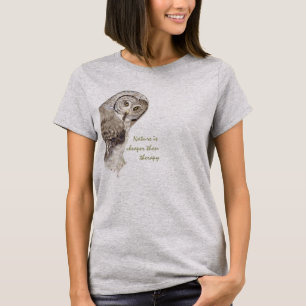 "Nature Cheaper than therapy" Humour Watercolor T-Shirt