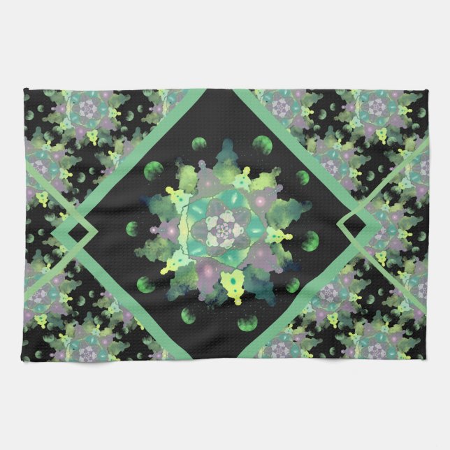 Nature Child Mandala Pattern Tea Towel (Horizontal)