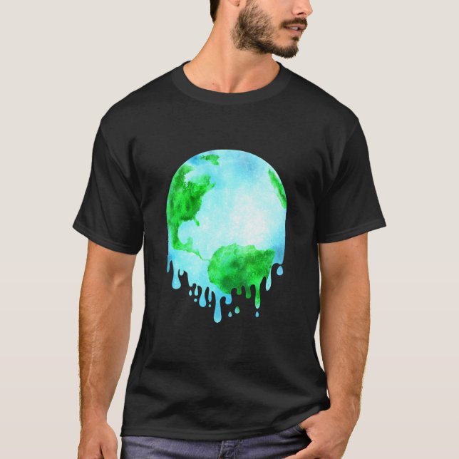 Nature Climate Change Melting Earth Global Warming T-Shirt (Front)
