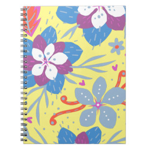 Nature Colourful Flowers Vintage Notebook