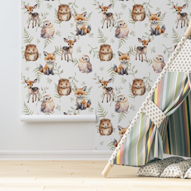 nature cute baby animals forest watercolor wallpaper (Creator Uploaded)