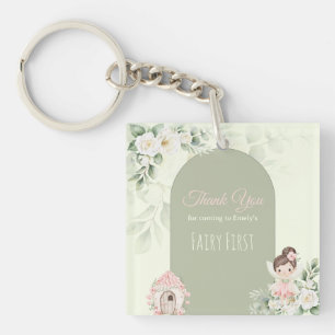 Nature Cute Flower Fairy 1st Birthday Key Ring