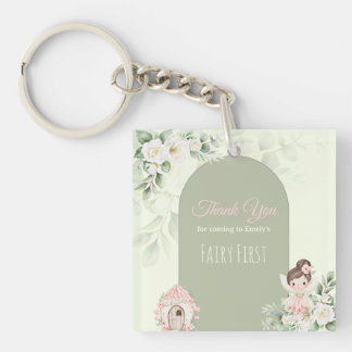 Nature Cute Flower Fairy 1st Birthday Key Ring