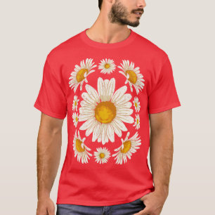Nature Daisies Floral Gardener Botanical Daisy Flo T-Shirt