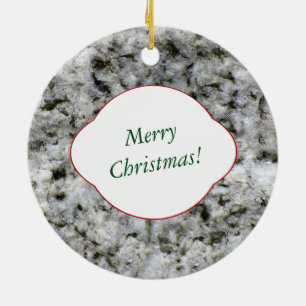 Nature Decorative White Granite Rock with Text Ceramic Tree Decoration