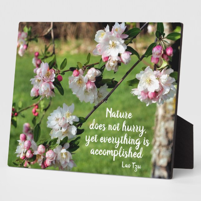 Nature Does Not Hurry Inspirational Quote Plaque (Side)