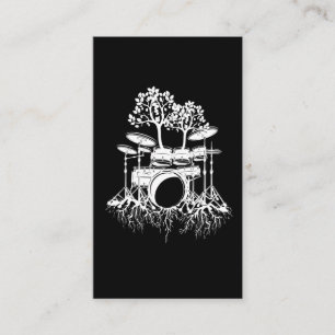 Nature Drumming Tree Tree Roots Drummer Musician Business Card