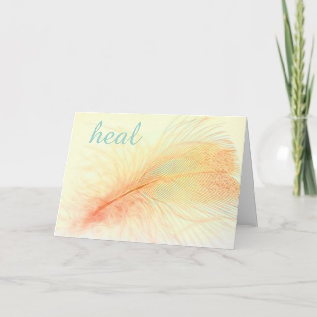 Nature Feather Get Well Card (Front)