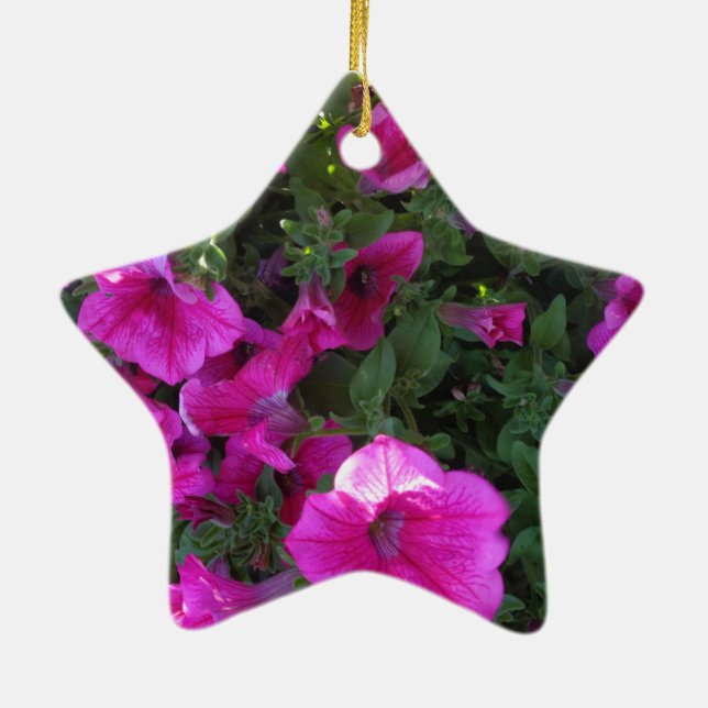 Nature, Flora, Pink Flower Ceramic Tree Decoration (Back)