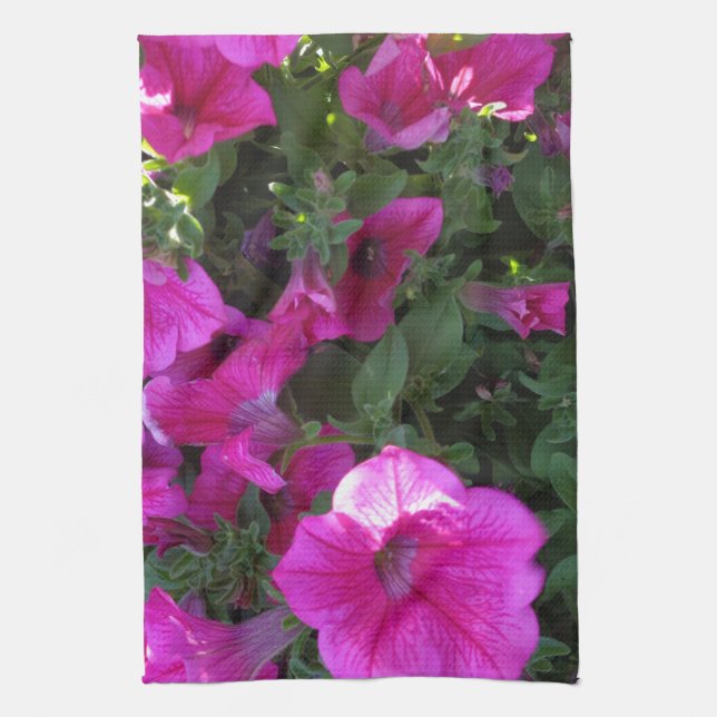 Nature, Flora, Pink Flower Tea Towel (Vertical)
