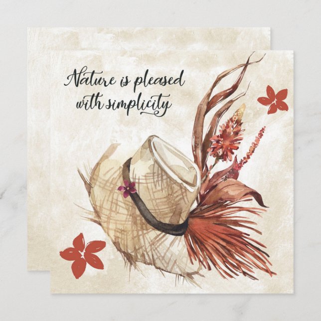 Nature Floral Hat Card (Front/Back)