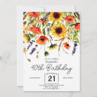Nature Floral Wildflowers 40th birthday