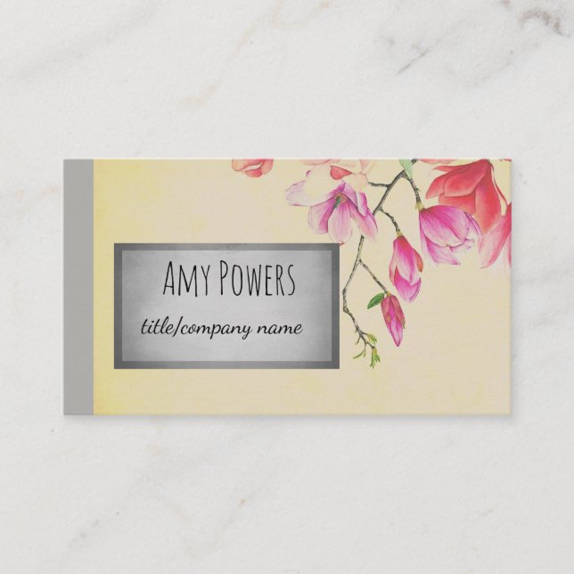 nature flowers custom business card double sided (Front)