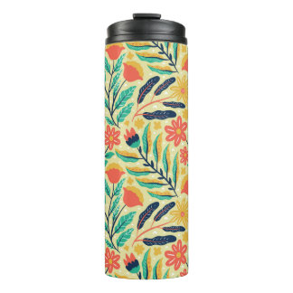 nature foliage and flower seamless pattern. nature thermal tumbler