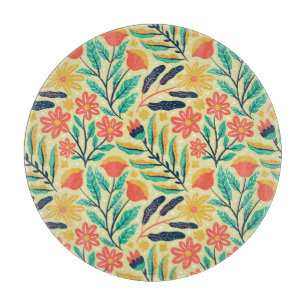 Nature Foliage: Floral Seamless Pattern. Cutting Board