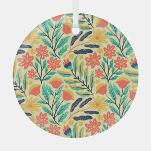 Nature Foliage: Floral Seamless Pattern. Glass Tree Decoration