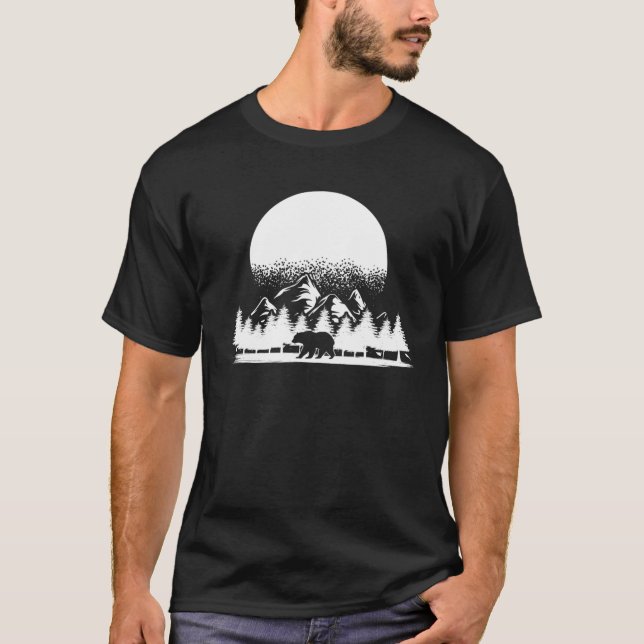 Nature Forest Animal Bear Wildlife Forest Sunset M T-Shirt (Front)