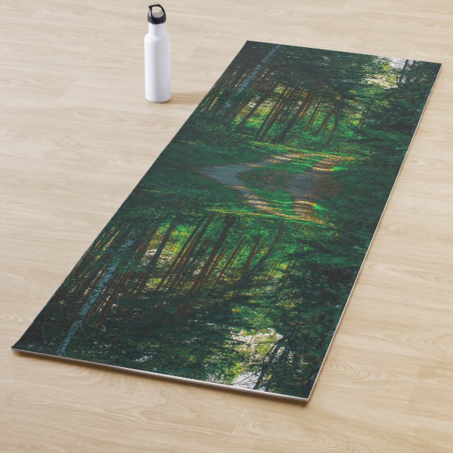 Nature Forest Birch Trees Landscape Road Yoga Mat (In Situ)