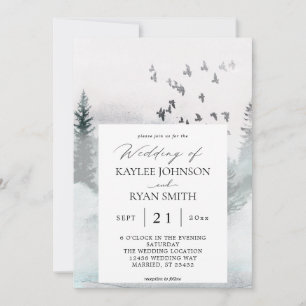Nature Forest & Birds 2 Wedding Invitation