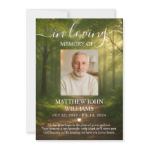 Nature Forest Male Photo Funeral Memorial 