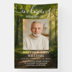 Nature Forest Outdoor Male Photo Funeral Memorial Banner