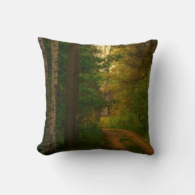 Nature Forest Rural Hut Village Belarus Cushion (Front)
