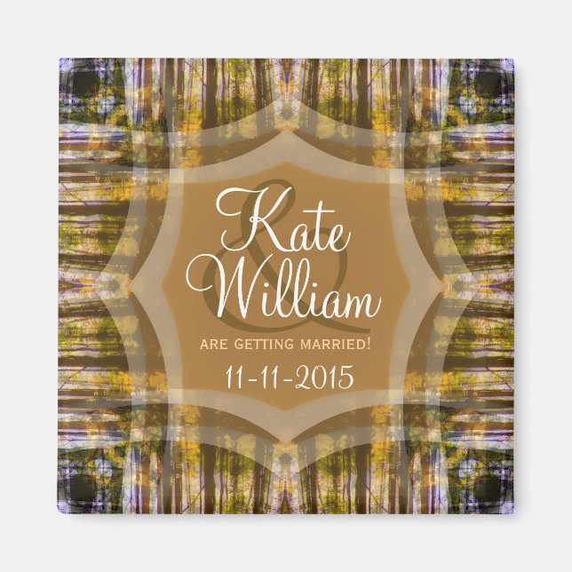 Nature Forest Wedding Announcement Magnet (Front)