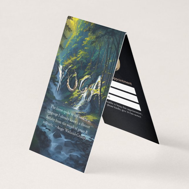 Nature Forest YOGA Hidden Text Reiki Master Quotes Business Card (Front)