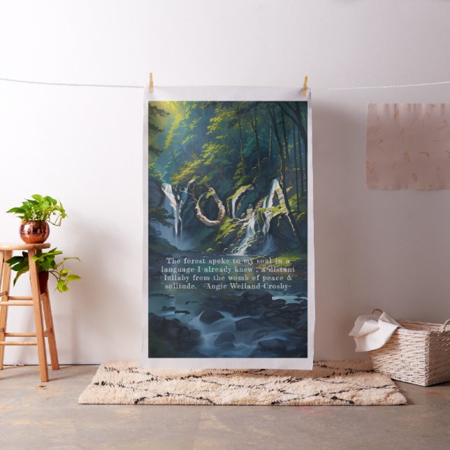 Nature Forest YOGA Hidden Text Reiki Master Quotes Fabric (In Situ)