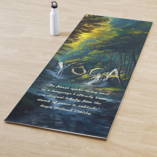 Nature Forest YOGA Hidden Text Reiki Master Quotes Mat