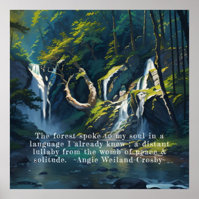 Nature Forest YOGA Hidden Text Reiki Master Quotes Poster (Front)