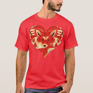 Nature Fox Lover Heart Wildlife Animal Fox T-Shirt