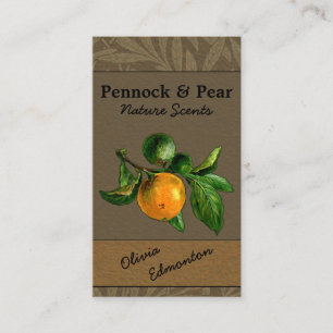 Nature Fruit Photo Custom Template Vintage Floral Business Card