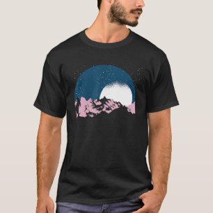 Nature Full Moon Mountain Hiker Moonlight Hiking T-Shirt