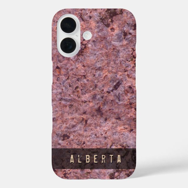 Nature Geology Rock Texture Custom Name Case-Mate iPhone Case (Back)