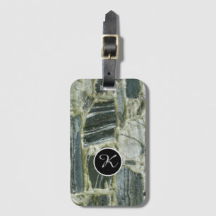 Nature Geology Stone Wall Structure Monogram Luggage Tag