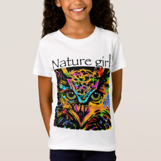 Nature girl owl rainbow animals T-Shirt