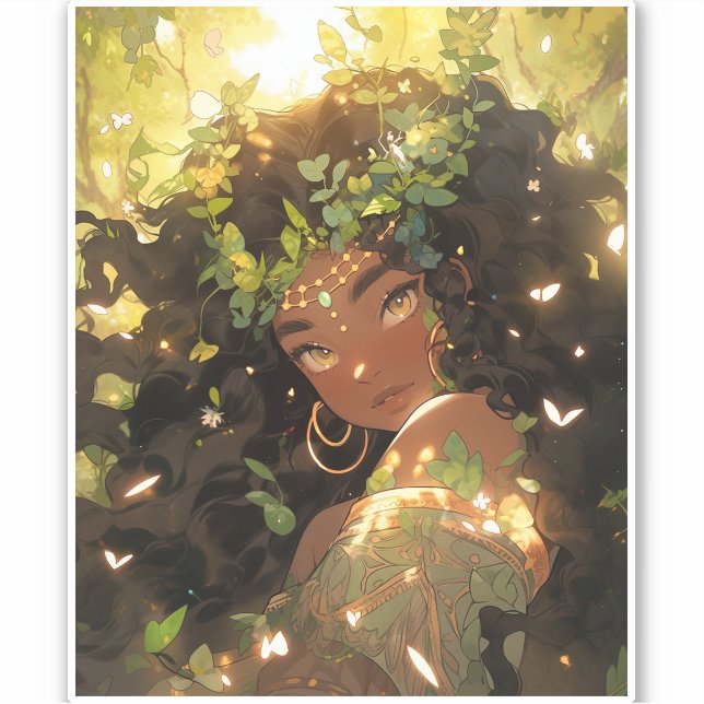Nature Goddess African American Fantasy Art (Front)