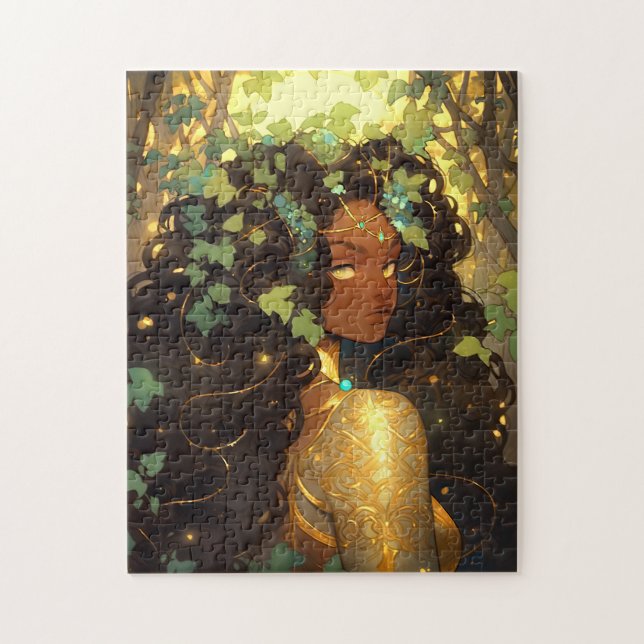 Nature Goddess African American Fantasy Art Jigsaw Puzzle (Vertical)