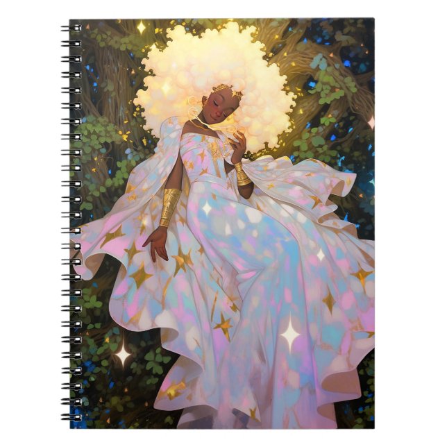 Nature Goddess African American Fantasy Art Notebook (Front)