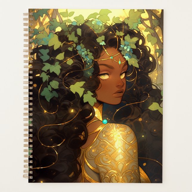 Nature Goddess African American Fantasy Art Planner (Front)