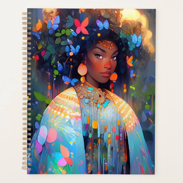 Nature Goddess African American Fantasy Art Planner (Front)