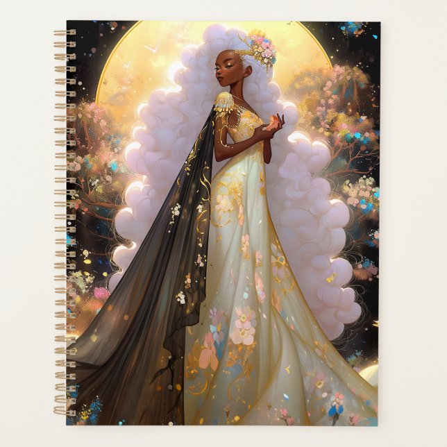 Nature Goddess African American Fantasy Art Planner (Front)