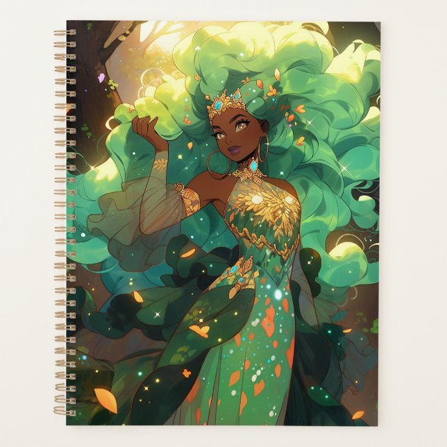 Nature Goddess African American Fantasy Art Planner (Front)