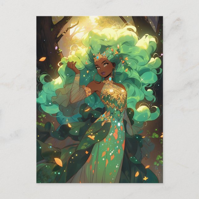 Nature Goddess African American Fantasy Art Postcard (Front)