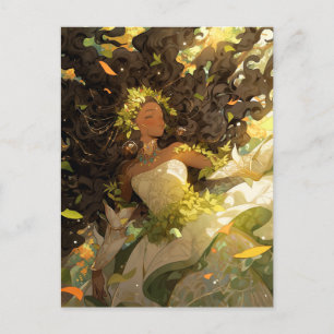 Nature Goddess African American Fantasy Art Postcard