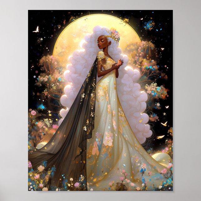 Nature Goddess African American Fantasy Art Poster (Front)