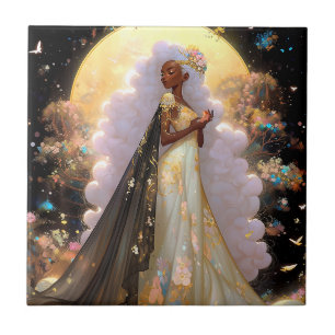 Nature Goddess African American Fantasy Art Tile