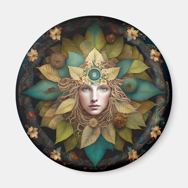 Nature Goddess Mandala Magnet (Front)
