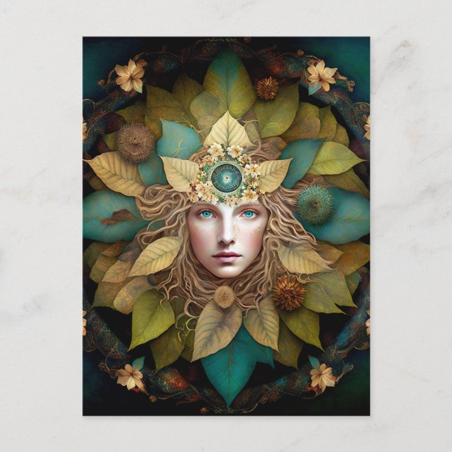Nature Goddess Mandala Postcard (Front)